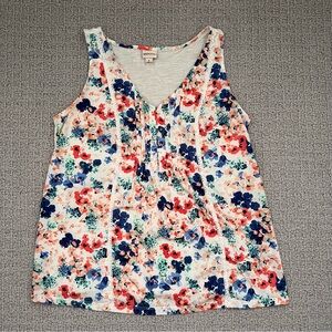 Merona Sleeveless Blouse in white floral print